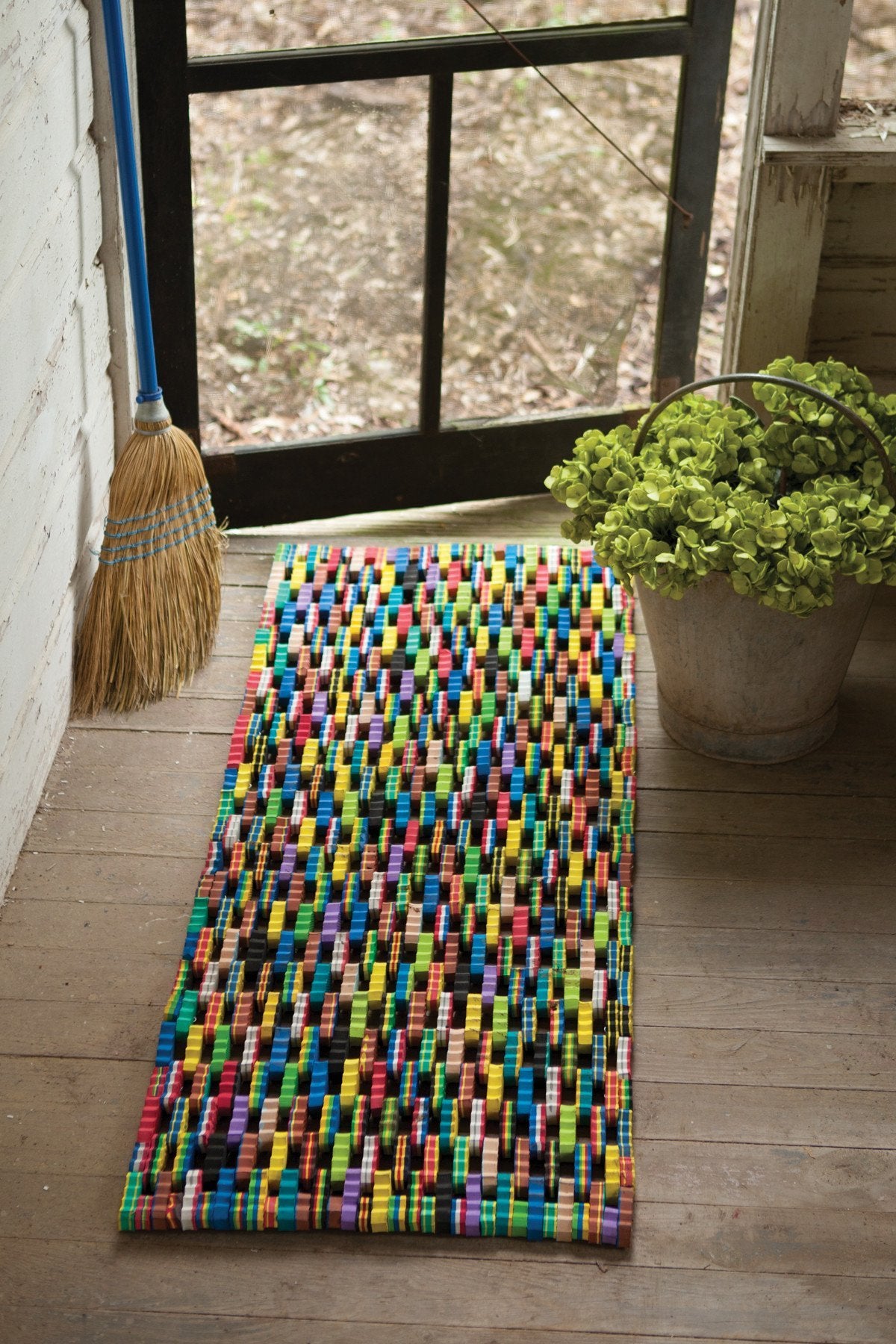 Kalalou Recycled Flip Flop Large Rectangle Mat | Modishstore | Mats