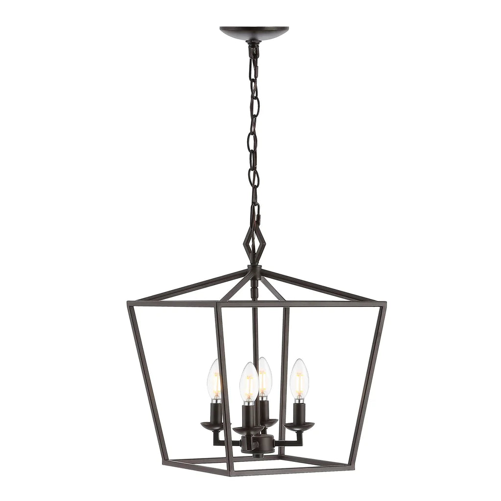 Safavieh Rosalen 4Lt Pendant - Oil Rubbed Bronze (Black) | Pendant Lamps | Modishstore - 3