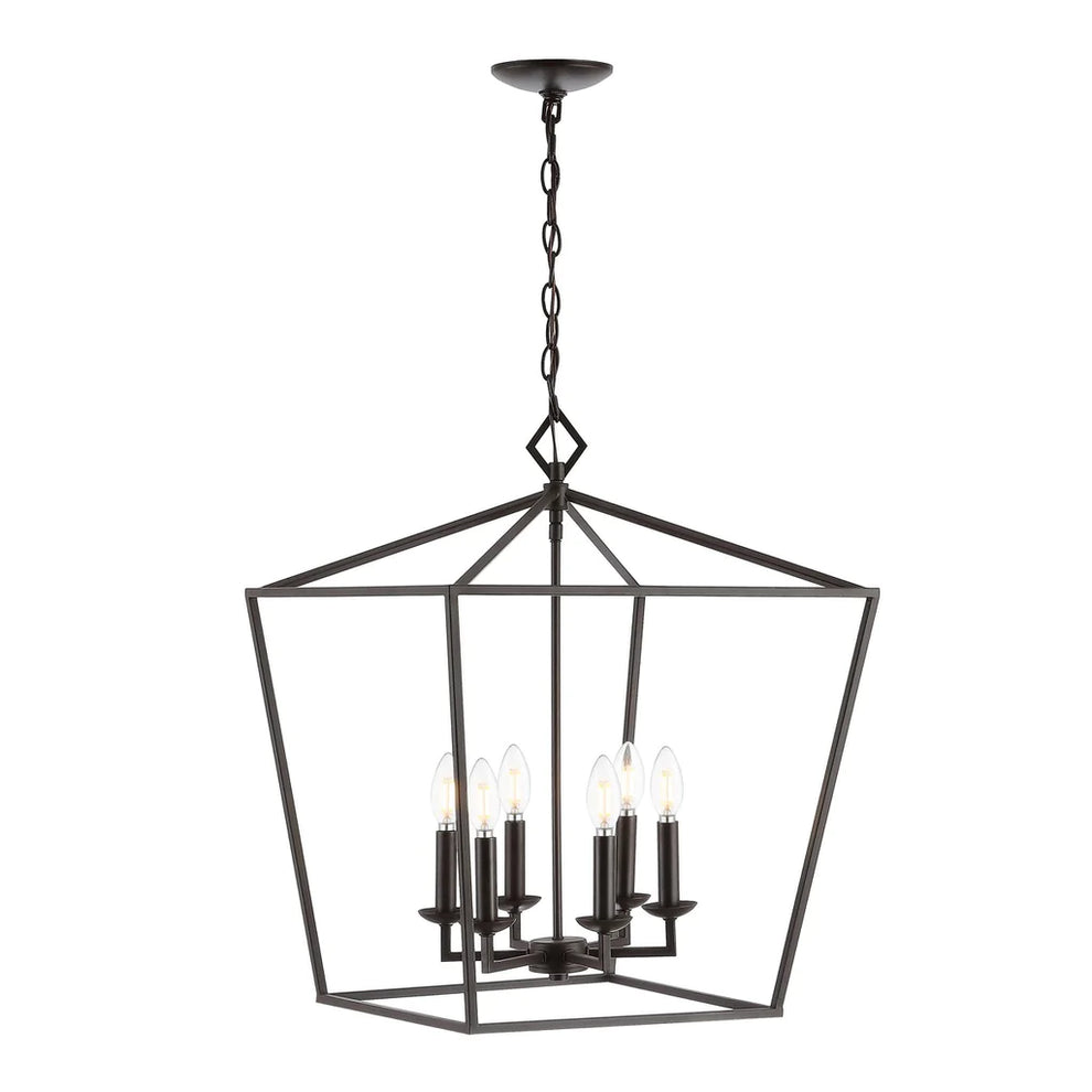 Safavieh Velsa 6Lt Pendant - Oil Rubbed Bronze (Black) | Pendant Lamps | Modishstore - 2