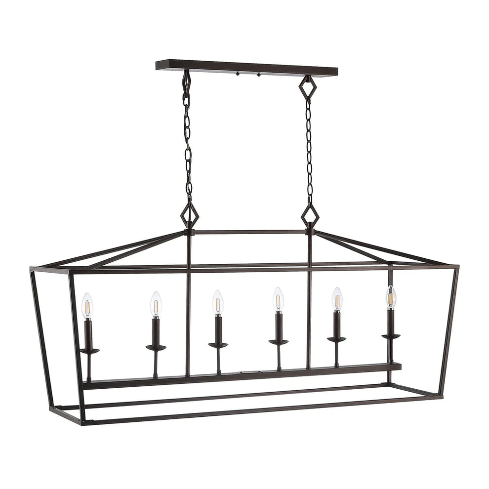 Safavieh Prener 6Lt Pendant - Oil Rubbed Bronze (Black) | Pendant Lamps | Modishstore - 2