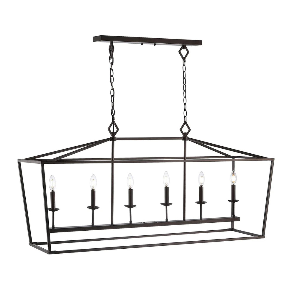 Safavieh Prener 6Lt Pendant - Oil Rubbed Bronze (Black) | Pendant Lamps | Modishstore - 3
