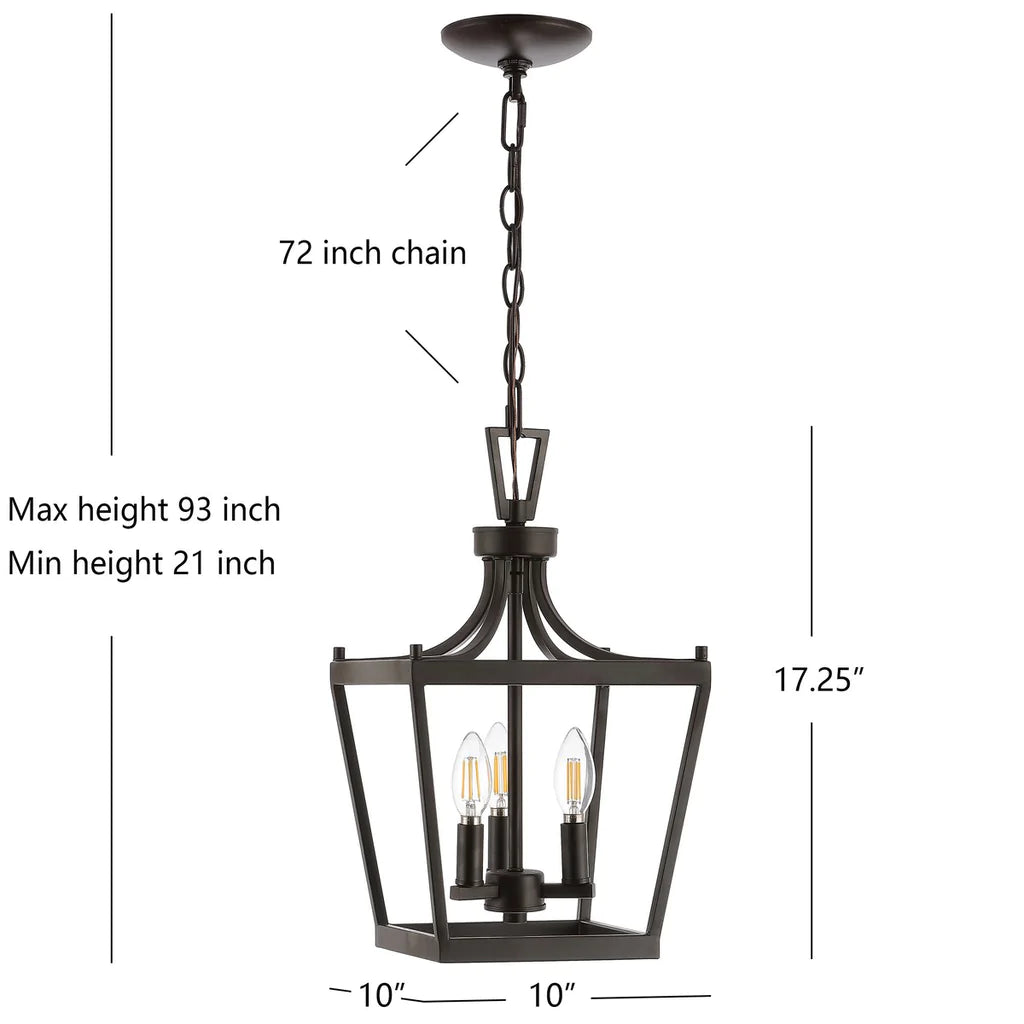 Safavieh Larton 3Lt Pendant - Oil Rubbed Bronze (Black) | Pendant Lamps | Modishstore - 2