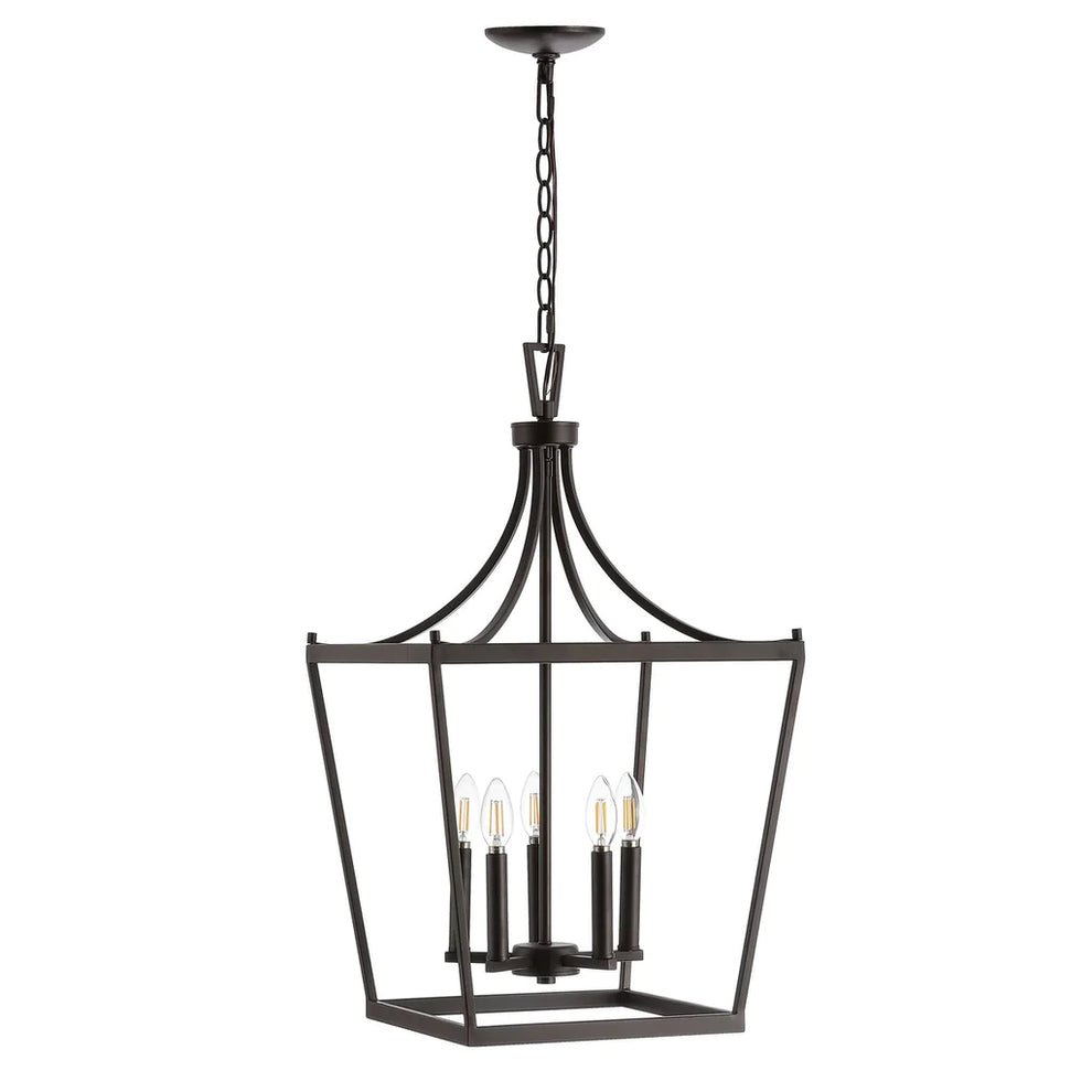 Safavieh Kenris 5Lt Pendant - Oil Rubbed Bronze (Black) | Pendant Lamps | Modishstore - 2