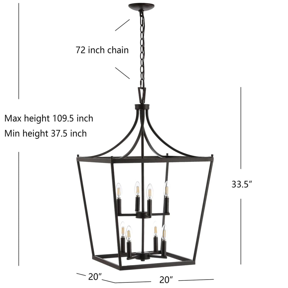 Safavieh Vallor 8Lt Pendant - Oil Rubbed Bronze (Black) | Pendant Lamps | Modishstore - 4