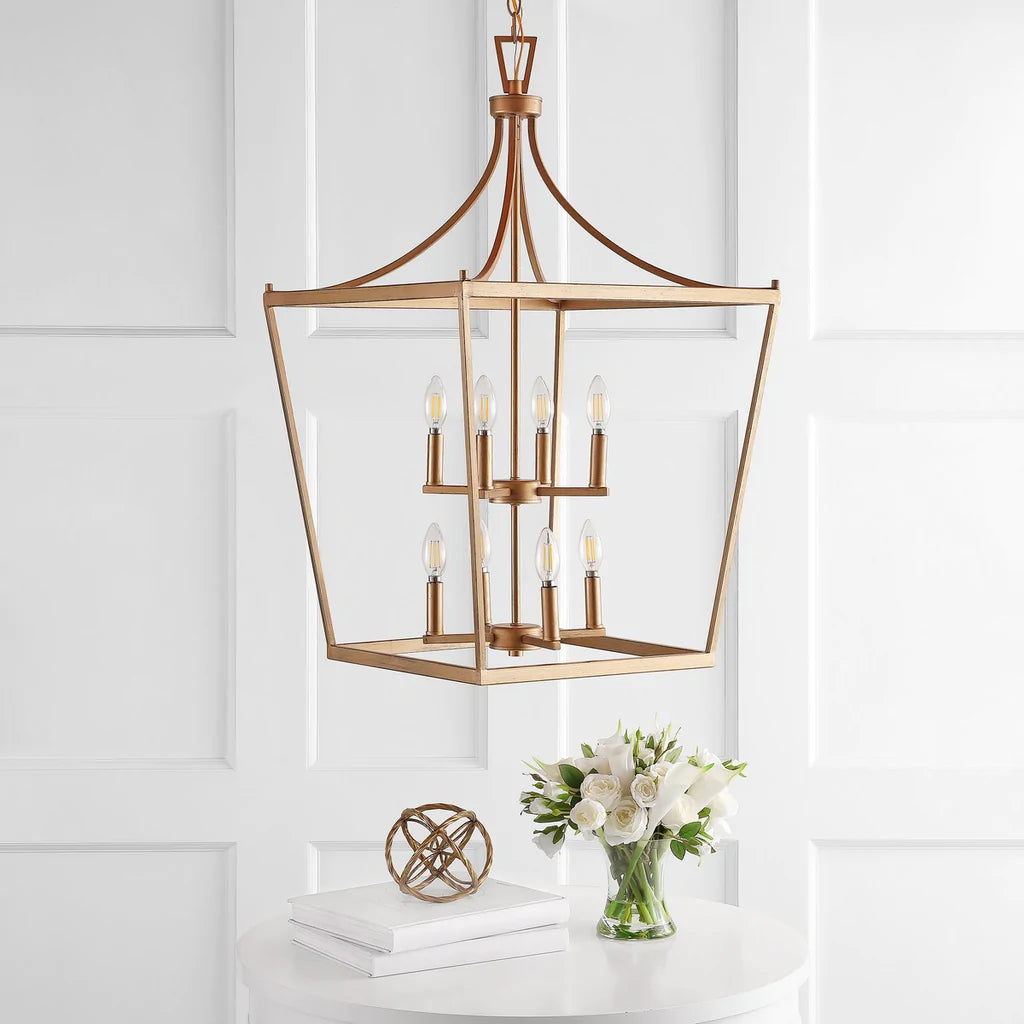Safavieh Vallor 8Lt Pendant - Gold Painted | Pendant Lamps | Modishstore - 4