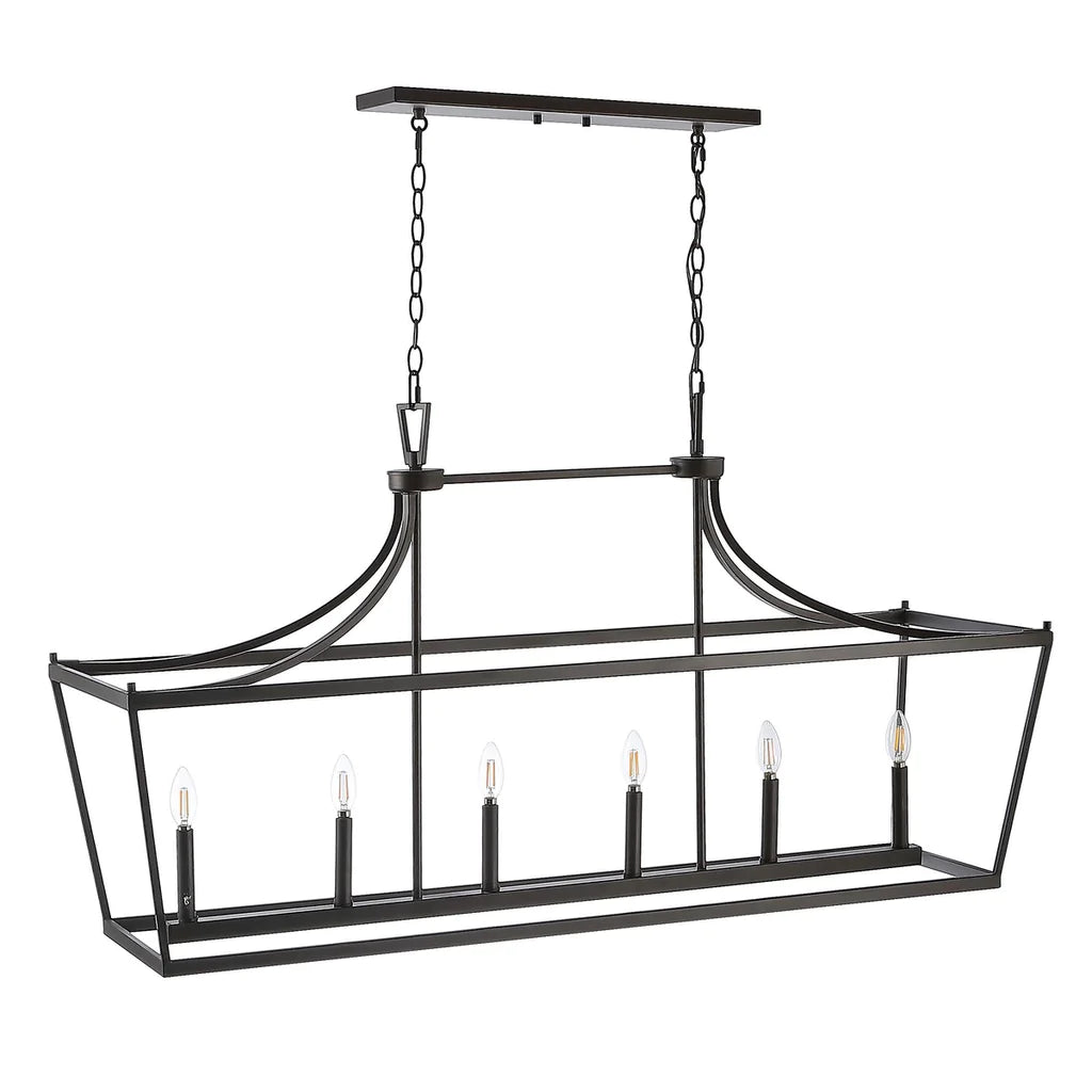 Safavieh Aroris 6Lt Pendant - Oil Rubbed Bronze (Black) | Pendant Lamps | Modishstore - 2