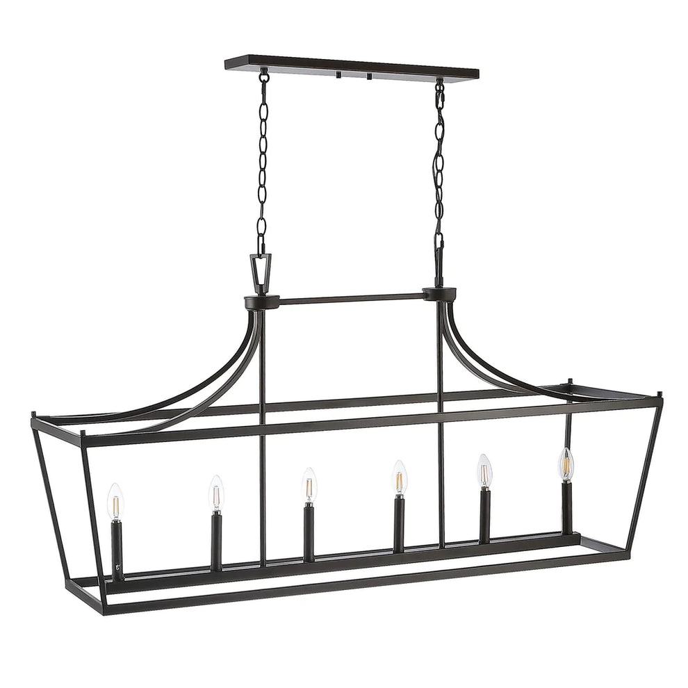 Safavieh Aroris 6Lt Pendant - Oil Rubbed Bronze (Black) | Pendant Lamps | Modishstore - 2