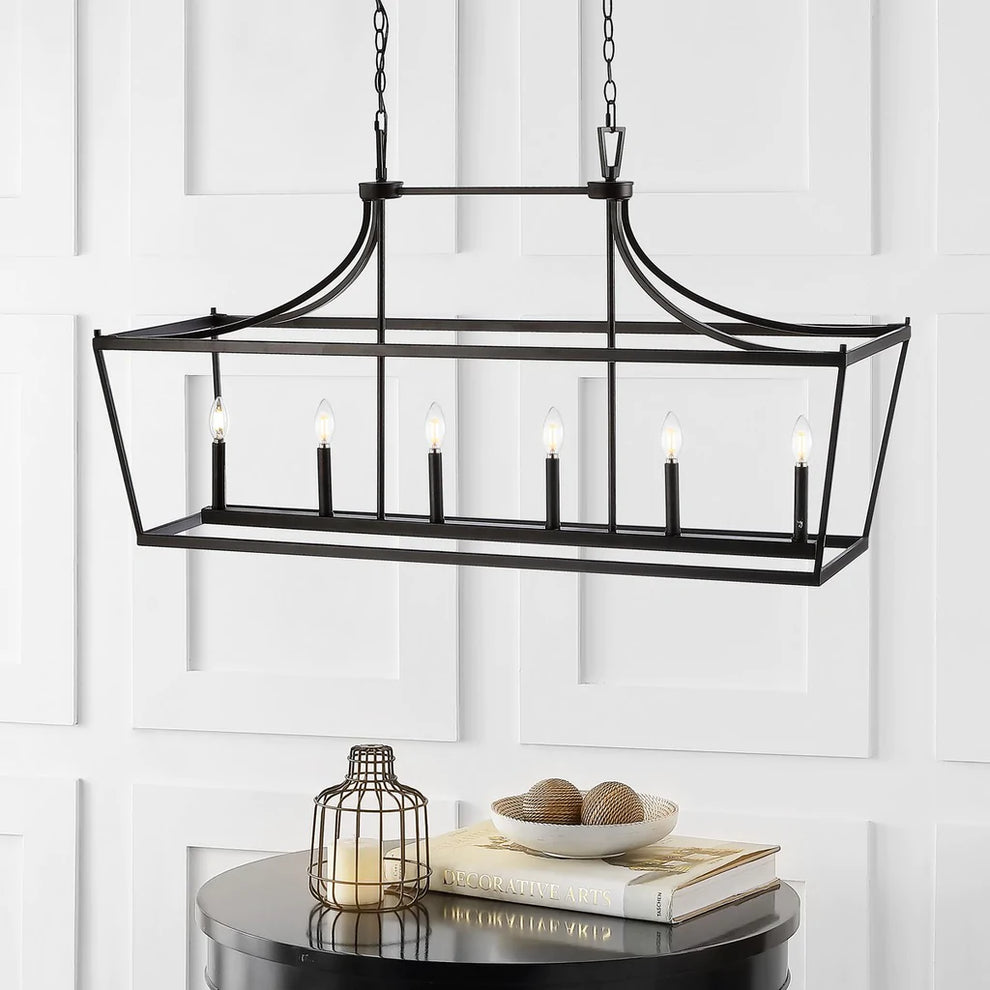 Safavieh Aroris 6Lt Pendant - Oil Rubbed Bronze (Black) | Pendant Lamps | Modishstore - 3