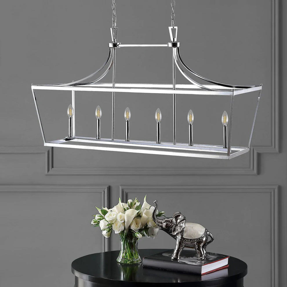 Safavieh Aroris 6Lt Pendant - Chrome | Pendant Lamps | Modishstore - 4