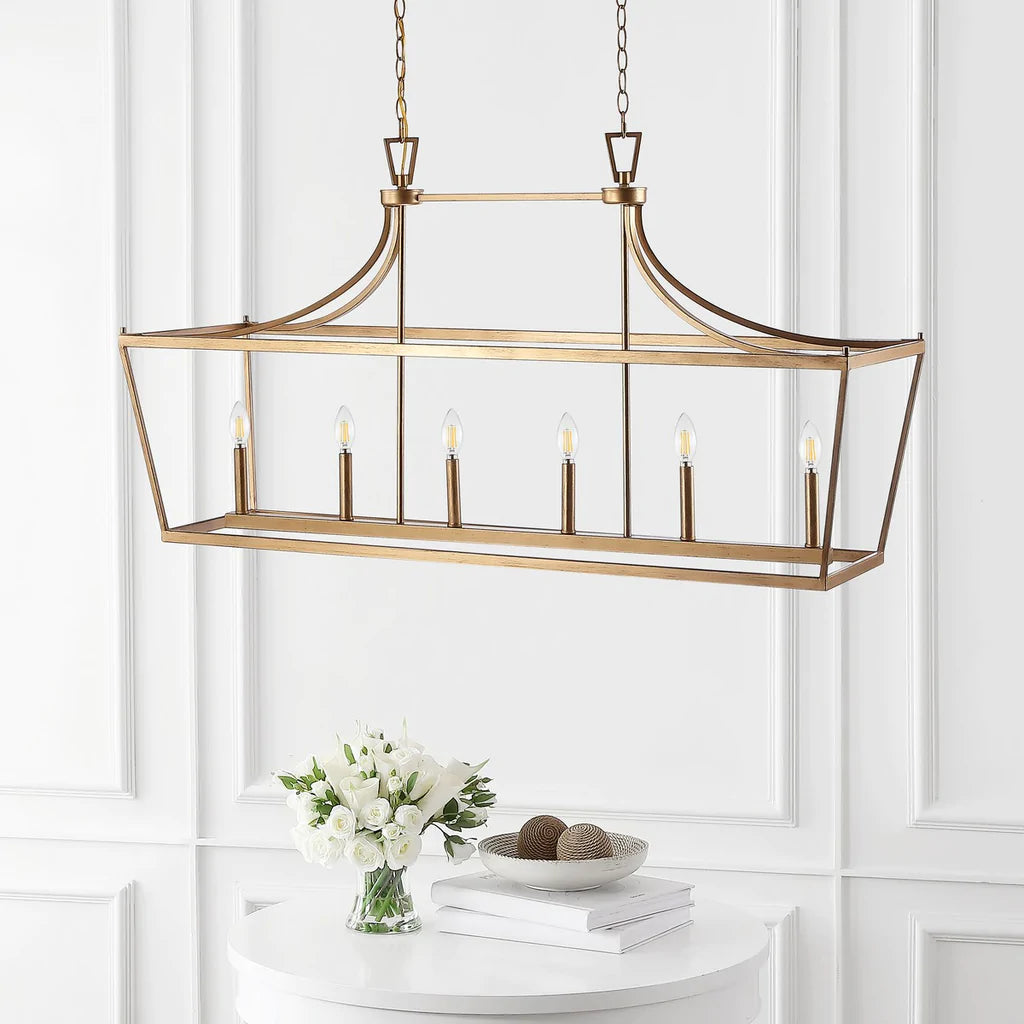 Safavieh Aroris 6Lt Pendant - Gold Painted | Pendant Lamps | Modishstore