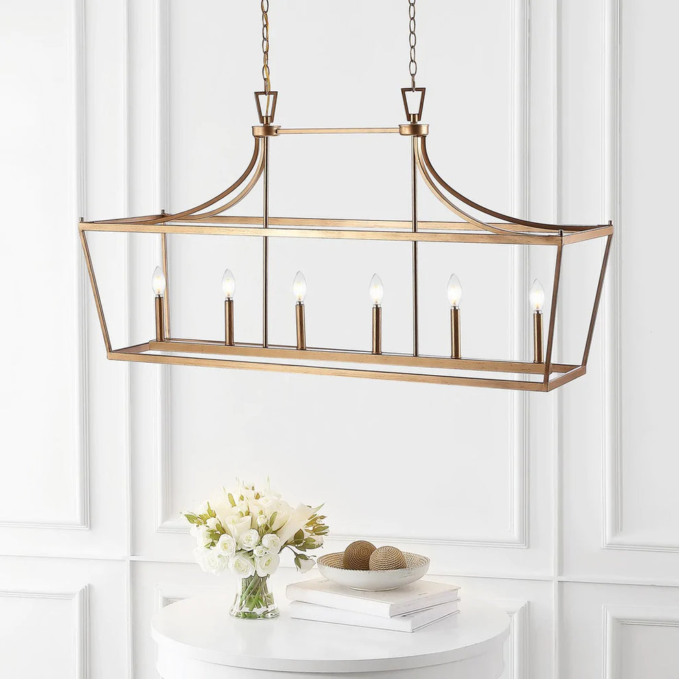 Safavieh Aroris 6Lt Pendant - Gold Painted | Pendant Lamps | Modishstore - 3