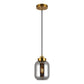 Safavieh Ethyx, 6 Inch, Smoke Grey/Brass, Glass/Iron Pendant - Smoke Grey | Pendant Lamps | Modishstore - 2