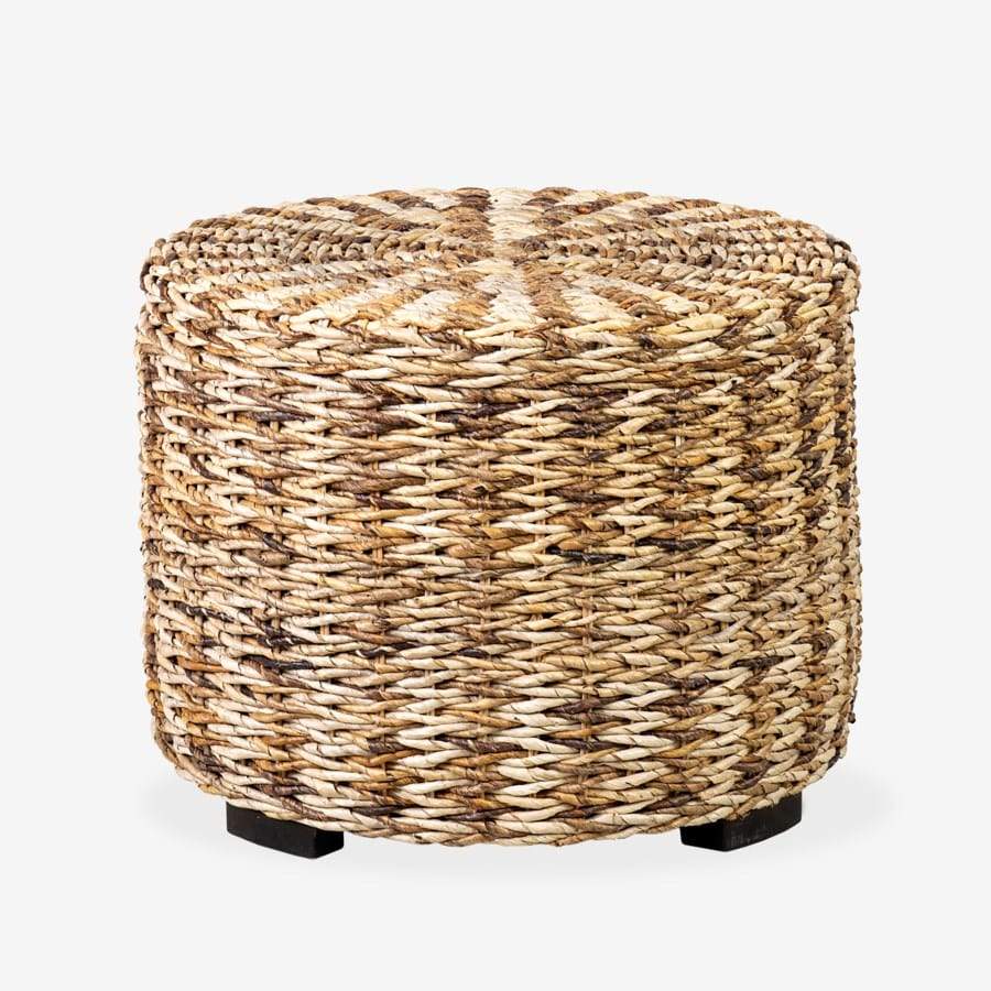 Palm Isle Round Rattan Storage ottoman by Jeffan | Ottomans | Modishstore - 5