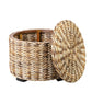 Palm Isle Round Rattan Storage ottoman by Jeffan | Ottomans | Modishstore