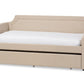 baxton studio parkson modern and contemporary beige linen fabric curved notched corners sofa twin daybed with roll out trundle guest bed | Modish Furniture Store-2