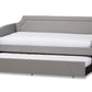 baxton studio parkson modern and contemporary grey fabric curved notched corners sofa twin daybed with roll out trundle guest bed | Modish Furniture Store-2