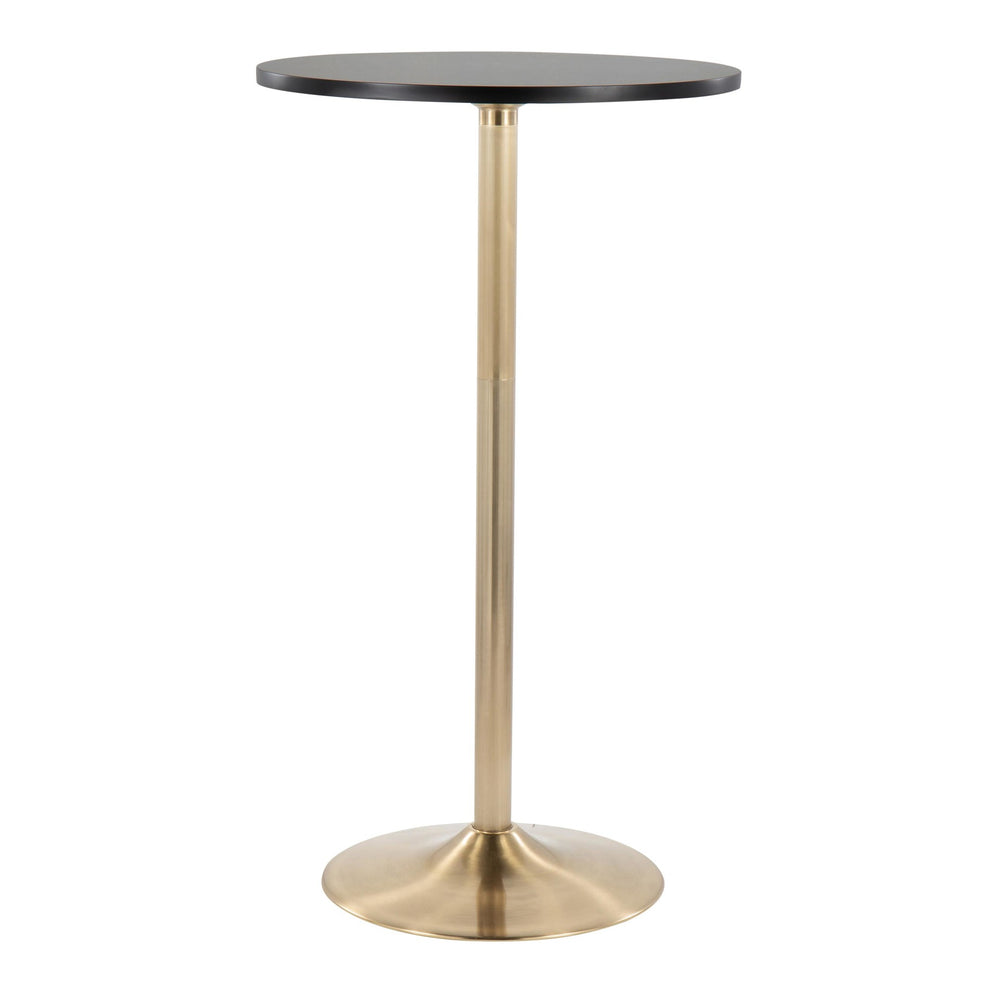 Pebble Contemporary/Glam Adjustable Dining to Bar Table in Gold Metal and Black Wood By LumiSource | Dining Tables | Modishstore