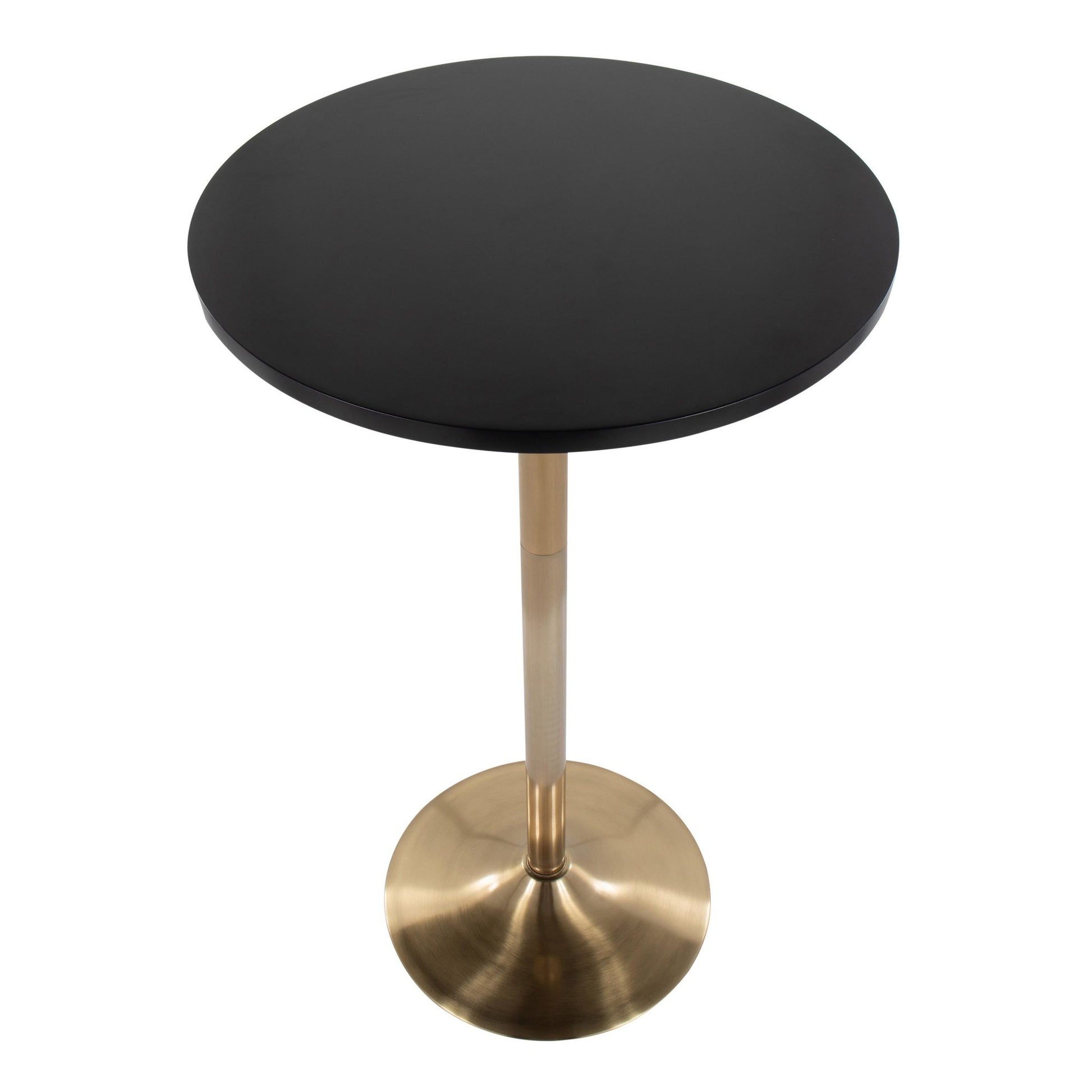 Pebble Contemporary/Glam Adjustable Dining to Bar Table in Gold Metal and Black Wood By LumiSource | Dining Tables | Modishstore - 3