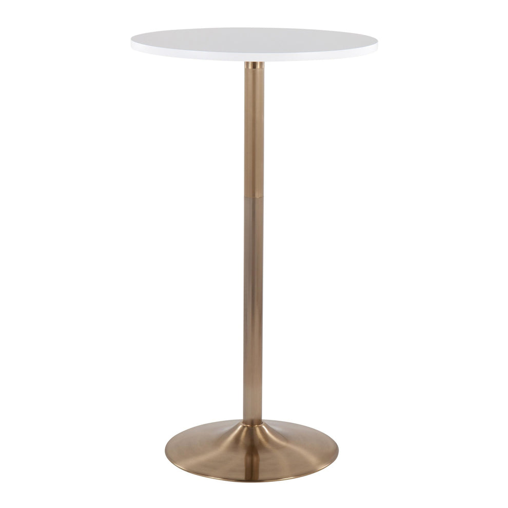Pebble Contemporary/Glam Adjustable Dining to Bar Table in Gold Metal and Black Wood By LumiSource | Dining Tables | Modishstore - 4