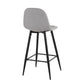 Pebble Mid-Century Modern Barstool in Black Metal and Beige Fabric By LumiSource - Set of 2 | Bar Stools | Modishstore - 31