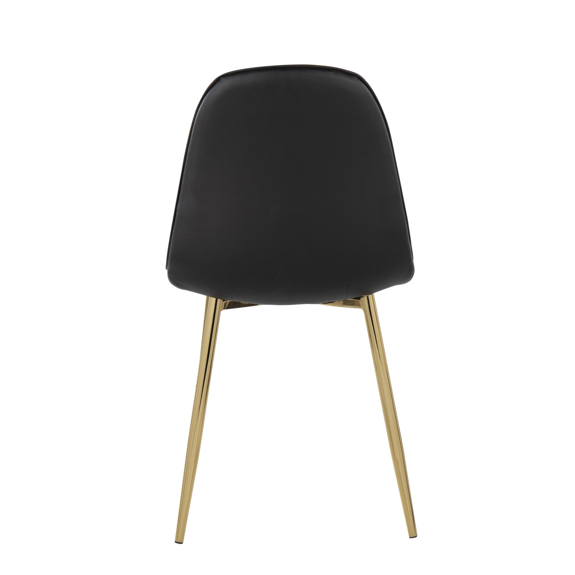 Pebble Contemporary Chair in Gold Steel and Black Faux Leather By LumiSource - Set of 2 | Dining Chairs | Modishstore - 8
