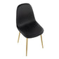 Pebble Contemporary Chair in Gold Steel and Black Faux Leather By LumiSource - Set of 2 | Dining Chairs | Modishstore - 3