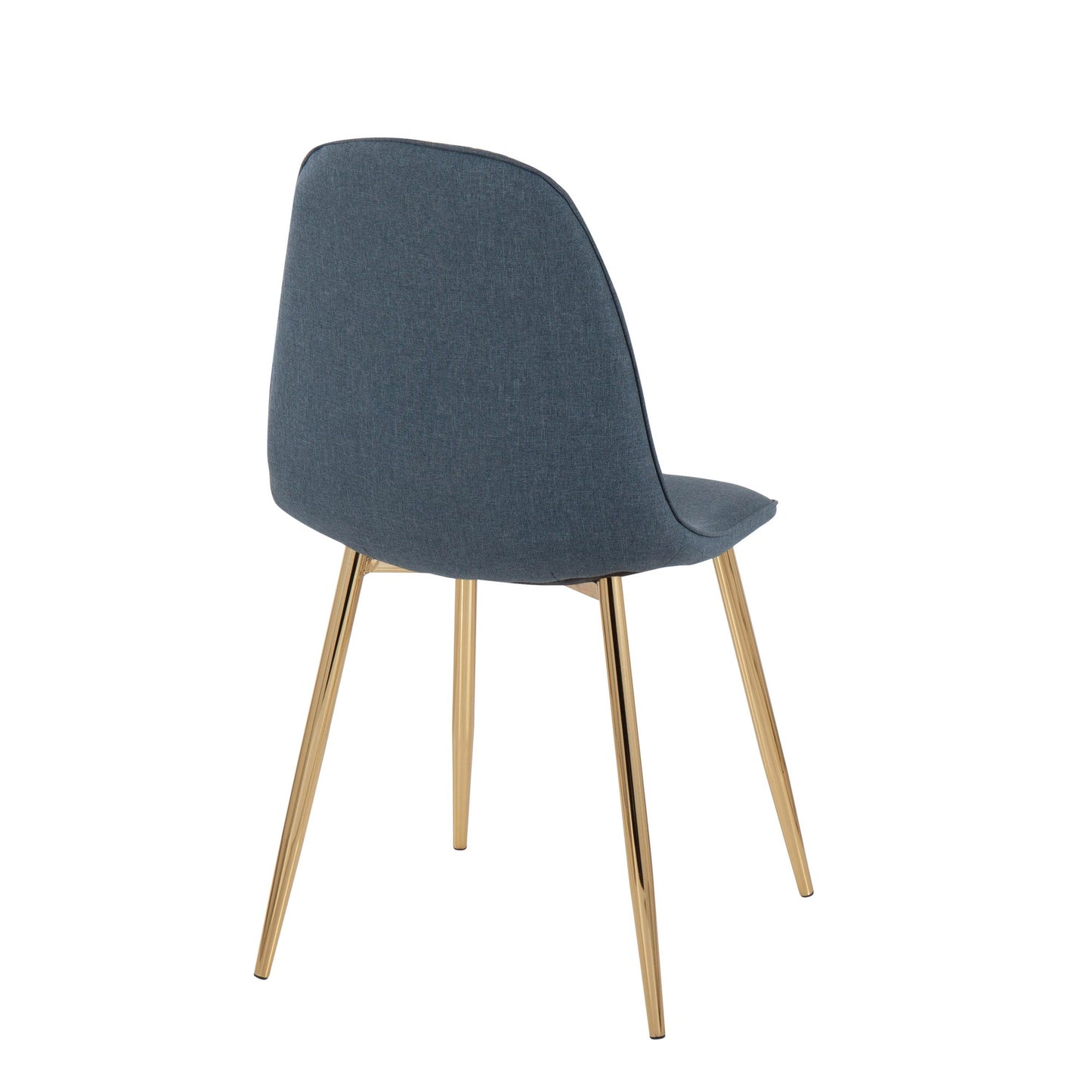 Pebble Contemporary Chair in Gold Steel and Blue Fabric By LumiSource - Set of 2 | Dining Chairs | Modishstore - 7