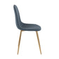 Pebble Contemporary Chair in Gold Steel and Blue Fabric By LumiSource - Set of 2 | Dining Chairs | Modishstore - 6