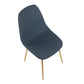 Pebble Contemporary Chair in Gold Steel and Blue Fabric By LumiSource - Set of 2 | Dining Chairs | Modishstore - 3