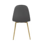 Pebble Contemporary Chair in Gold Steel and Black Faux Leather By LumiSource - Set of 2 | Dining Chairs | Modishstore - 16