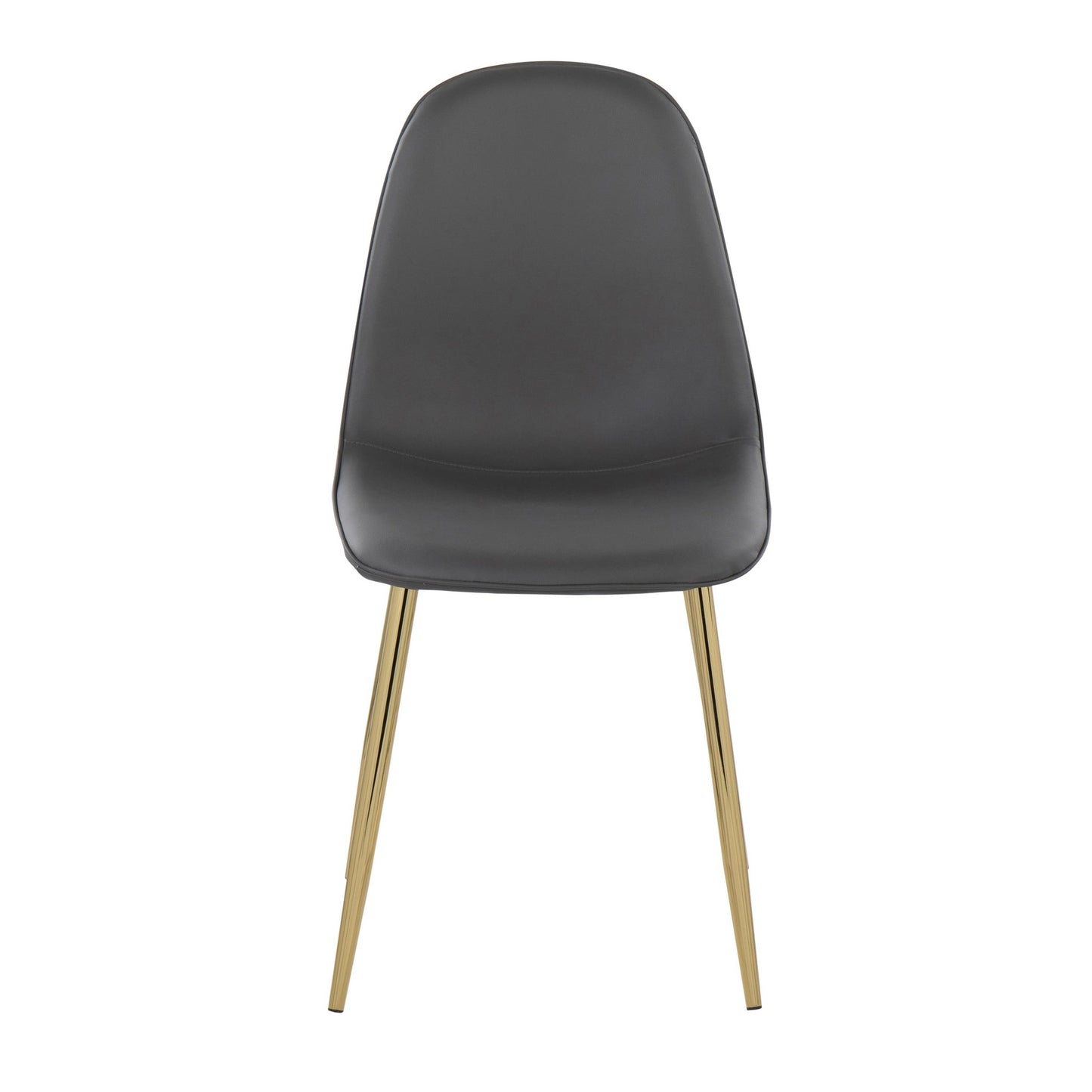Pebble Contemporary Chair in Gold Steel and Black Faux Leather By LumiSource - Set of 2 | Dining Chairs | Modishstore - 10