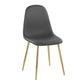 Pebble Contemporary Chair in Gold Steel and Black Faux Leather By LumiSource - Set of 2 | Dining Chairs | Modishstore - 13