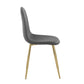 Pebble Contemporary Chair in Gold Steel and Black Faux Leather By LumiSource - Set of 2 | Dining Chairs | Modishstore - 14