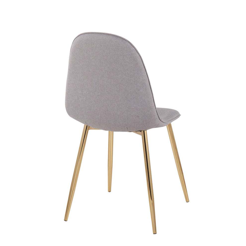 Pebble Contemporary Chair in Gold Steel and Blue Fabric By LumiSource - Set of 2 | Dining Chairs | Modishstore - 15