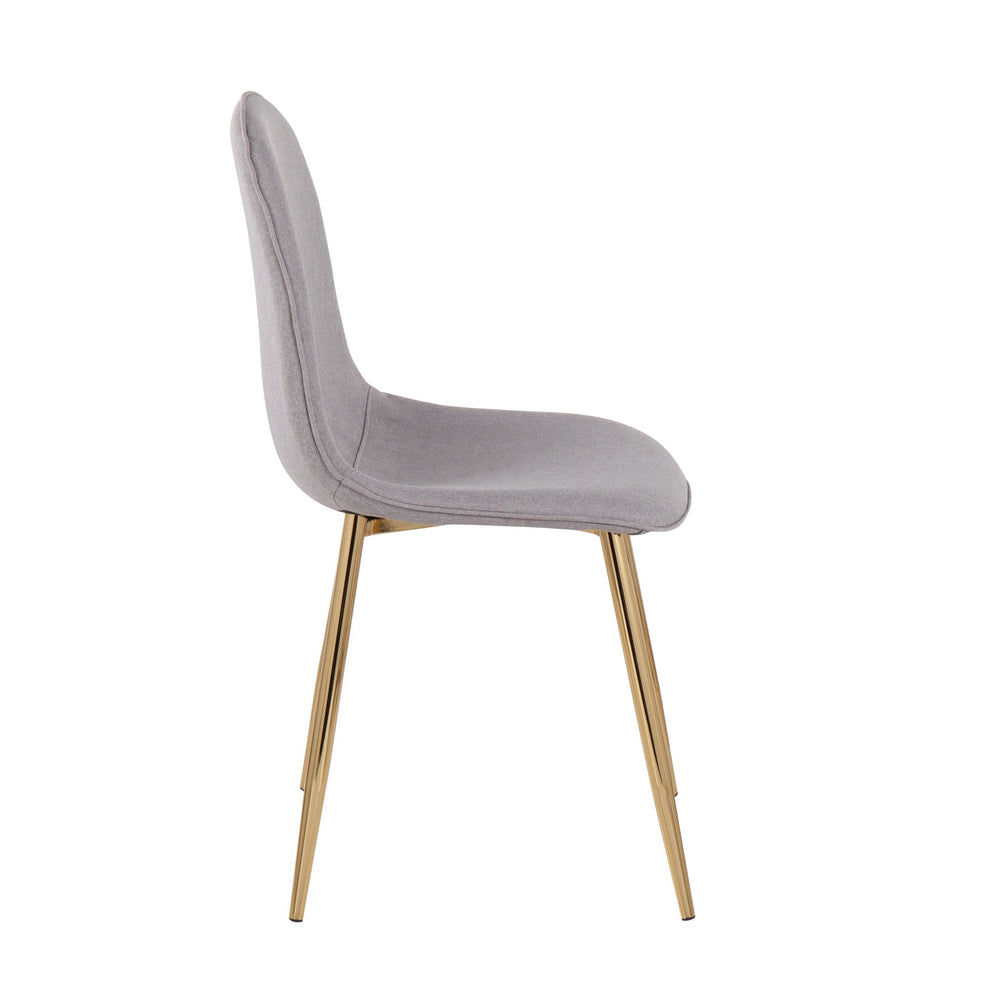 Pebble Contemporary Chair in Gold Steel and Blue Fabric By LumiSource - Set of 2 | Dining Chairs | Modishstore - 14