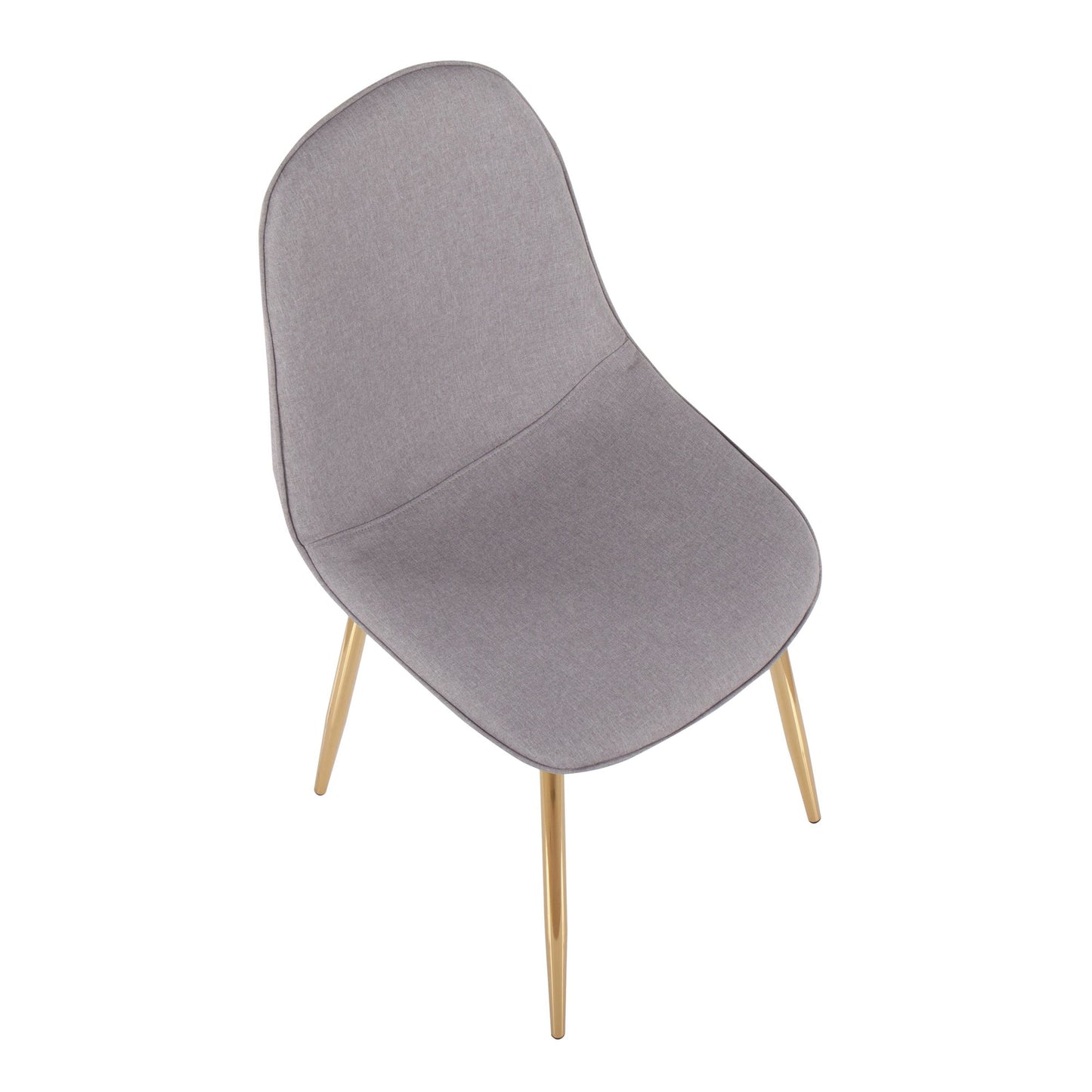 Pebble Contemporary Chair in Gold Steel and Blue Fabric By LumiSource - Set of 2 | Dining Chairs | Modishstore - 11