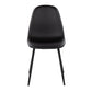 Pebble Contemporary Chair in Black Steel and Black Faux Leather By LumiSource - Set of 2 | Dining Chairs | Modishstore - 8