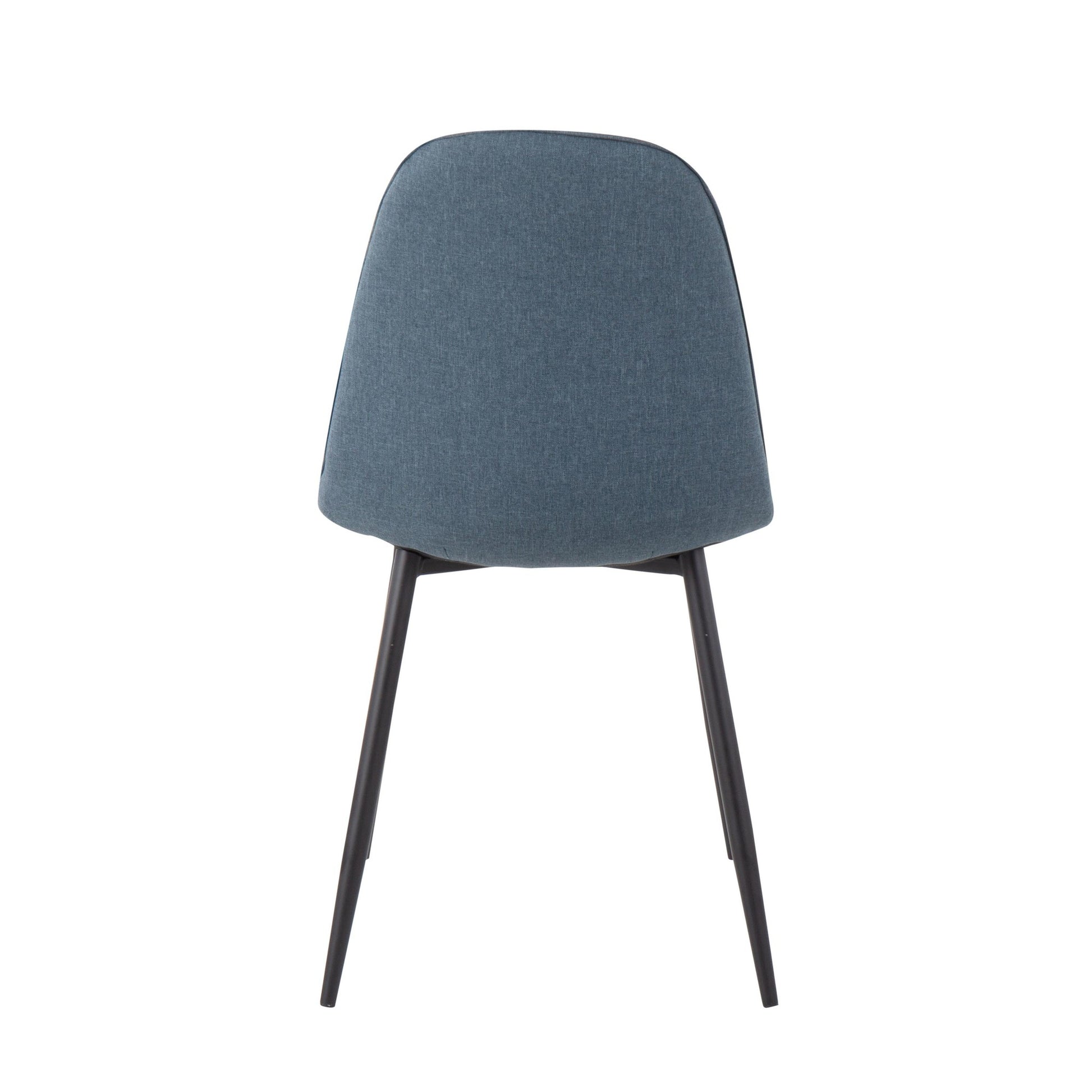 Pebble Contemporary Chair in Black Steel and Blue Fabric By LumiSource - Set of 2 | Dining Chairs | Modishstore - 9
