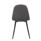 Pebble Contemporary Chair in Black Steel and Black Faux Leather By LumiSource - Set of 2 | Dining Chairs | Modishstore - 16