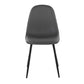 Pebble Contemporary Chair in Black Steel and Black Faux Leather By LumiSource - Set of 2 | Dining Chairs | Modishstore - 10