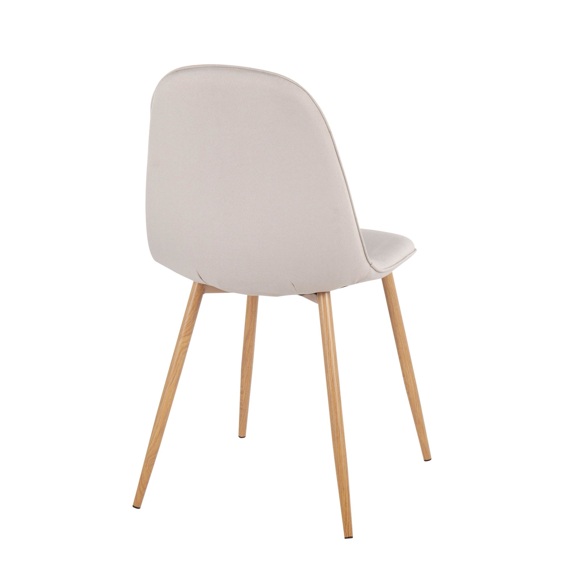 Pebble Contemporary Chair in Natural Wood Metal and Beige Fabric By LumiSource - Set of 2 | Dining Chairs | Modishstore - 7