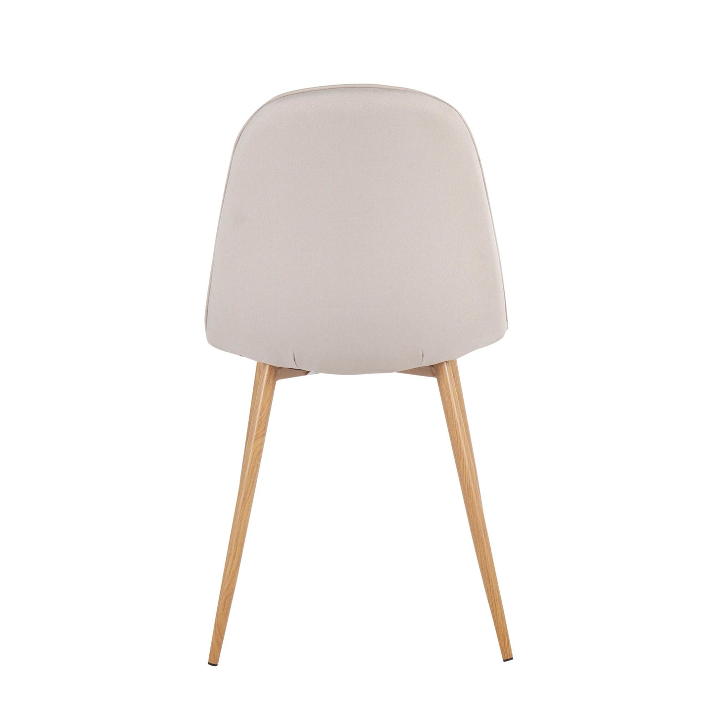 Pebble Contemporary Chair in Natural Wood Metal and Beige Fabric By LumiSource - Set of 2 | Dining Chairs | Modishstore - 8