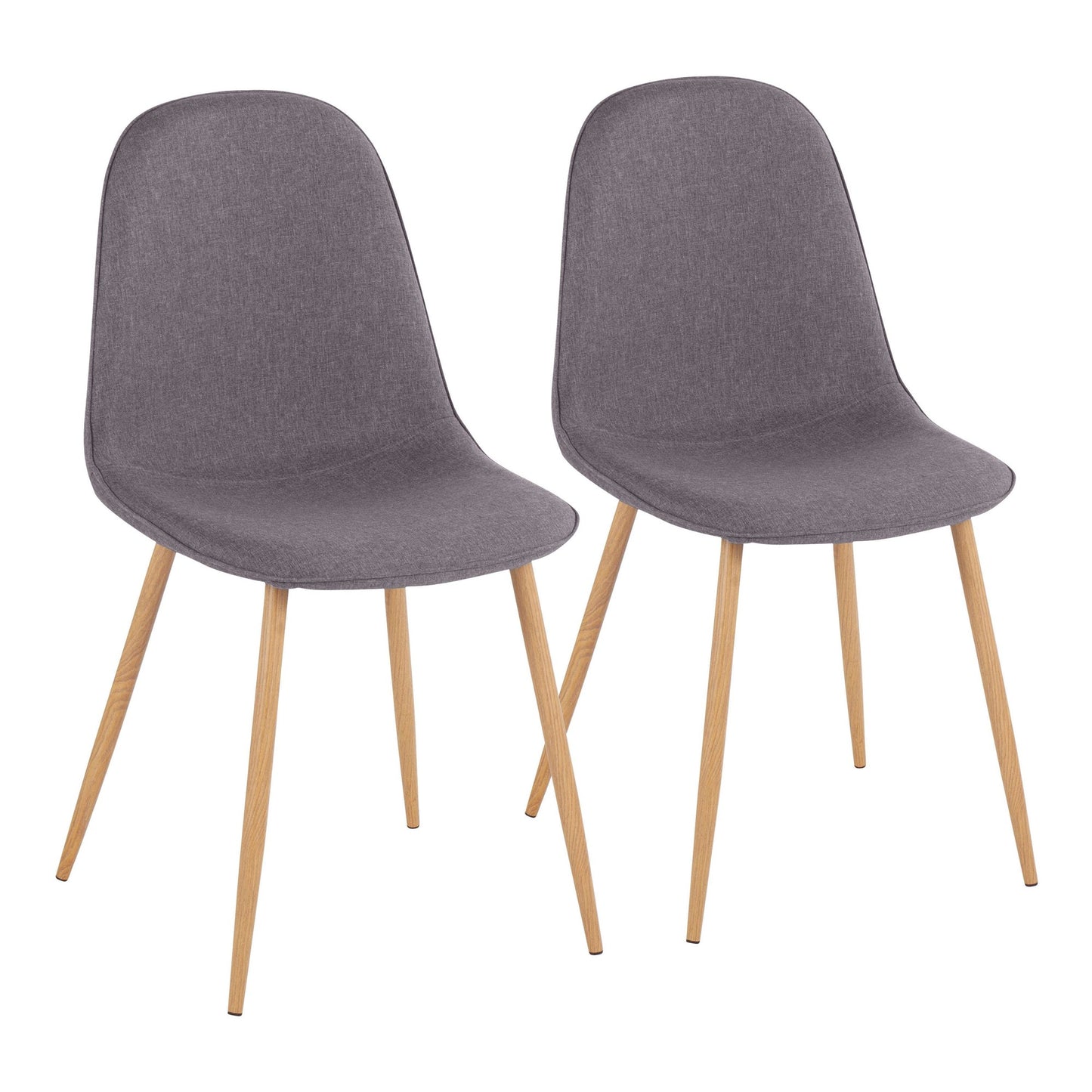 Pebble Contemporary Chair in Natural Wood Metal and Beige Fabric By LumiSource - Set of 2 | Dining Chairs | Modishstore - 17