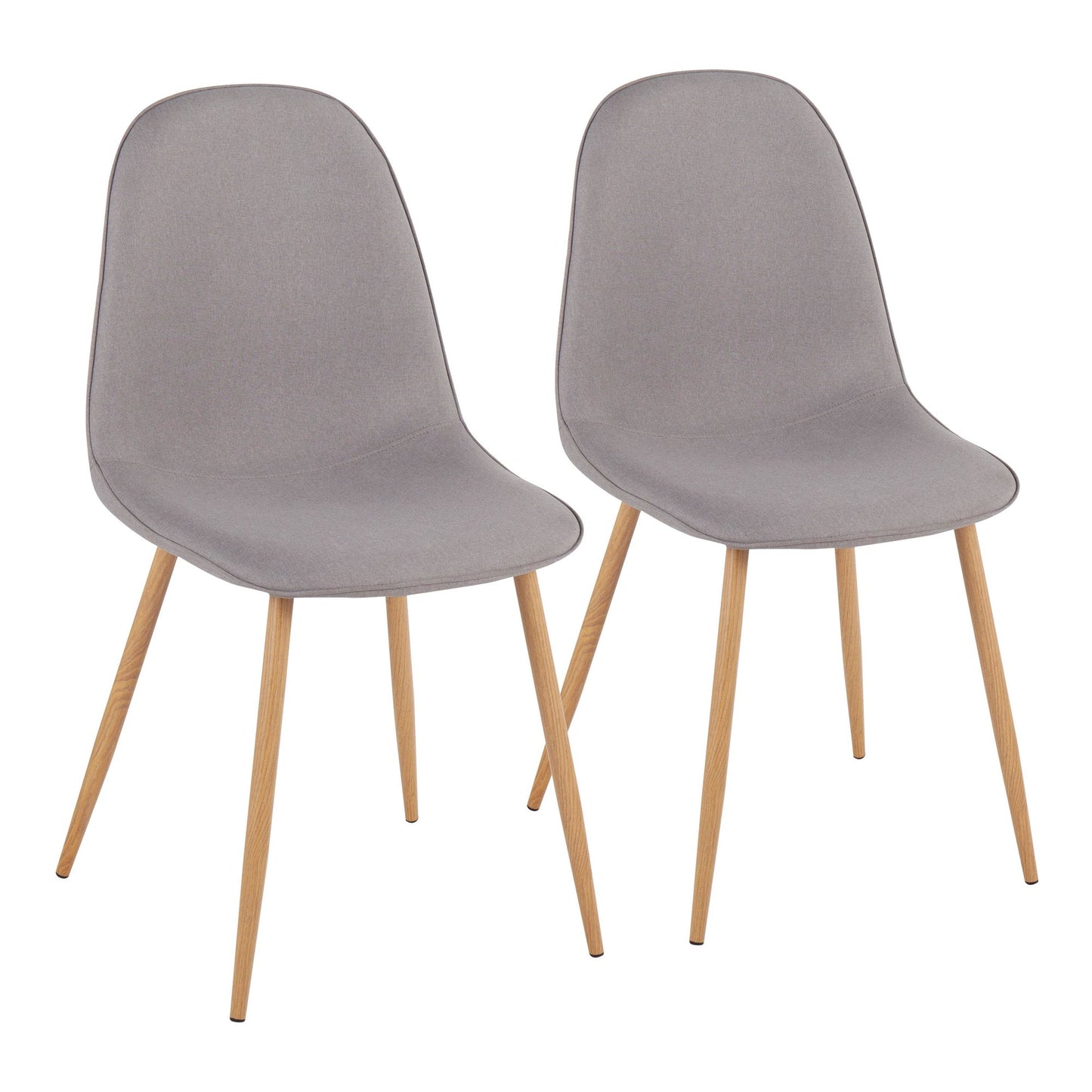 Pebble Contemporary Chair in Natural Wood Metal and Beige Fabric By LumiSource - Set of 2 | Dining Chairs | Modishstore - 25