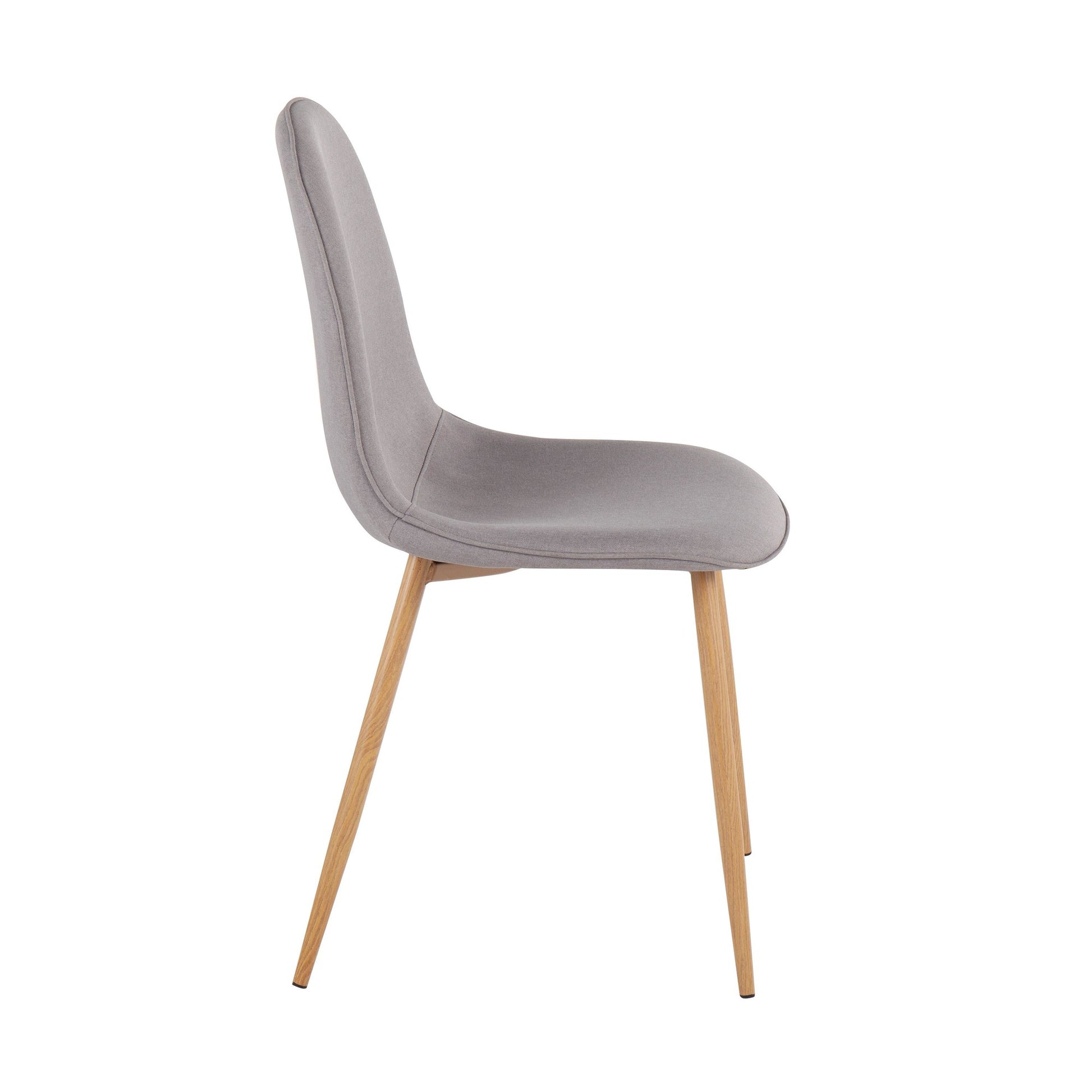 Pebble Contemporary Chair in Natural Wood Metal and Beige Fabric By LumiSource - Set of 2 | Dining Chairs | Modishstore - 30