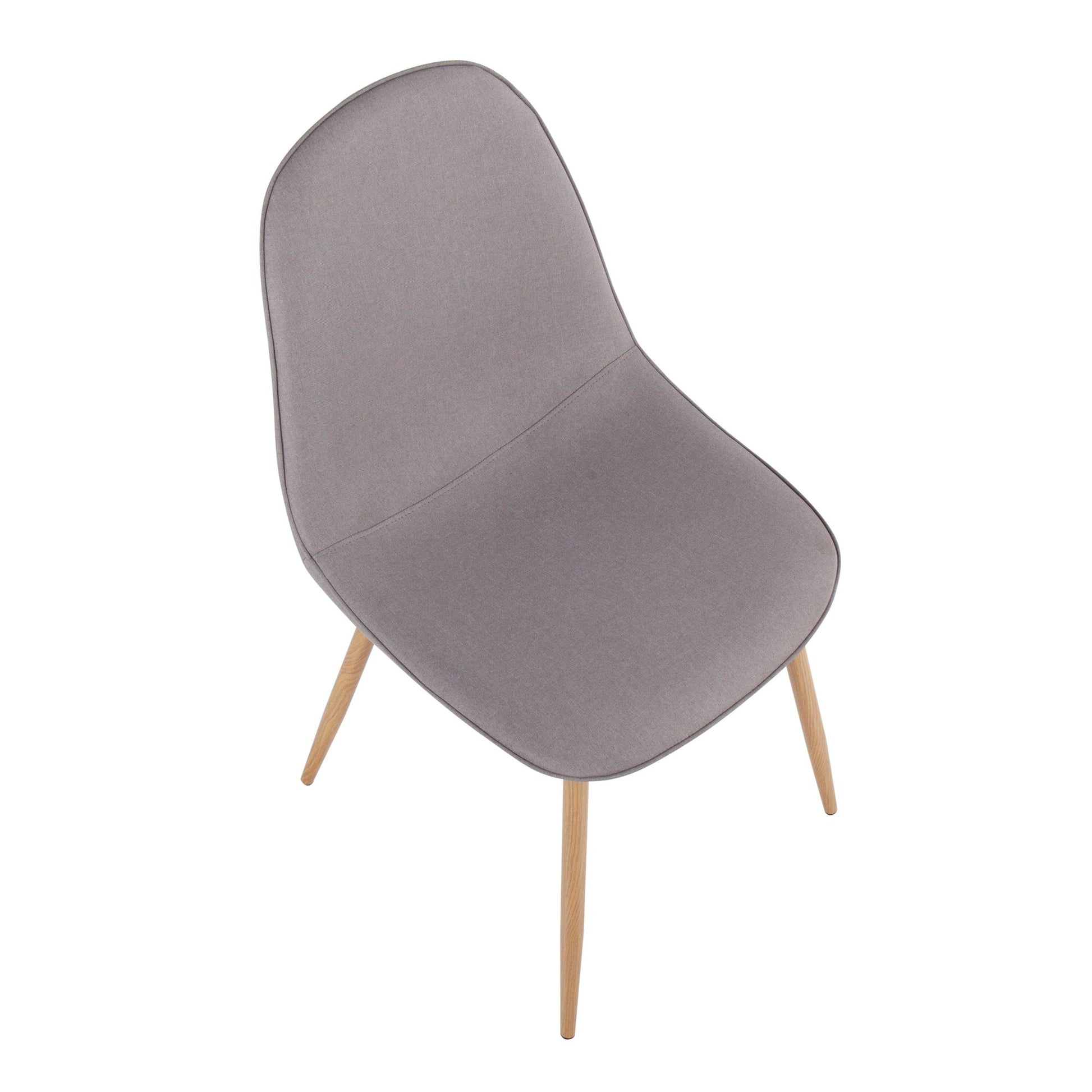 Pebble Contemporary Chair in Natural Wood Metal and Beige Fabric By LumiSource - Set of 2 | Dining Chairs | Modishstore - 27
