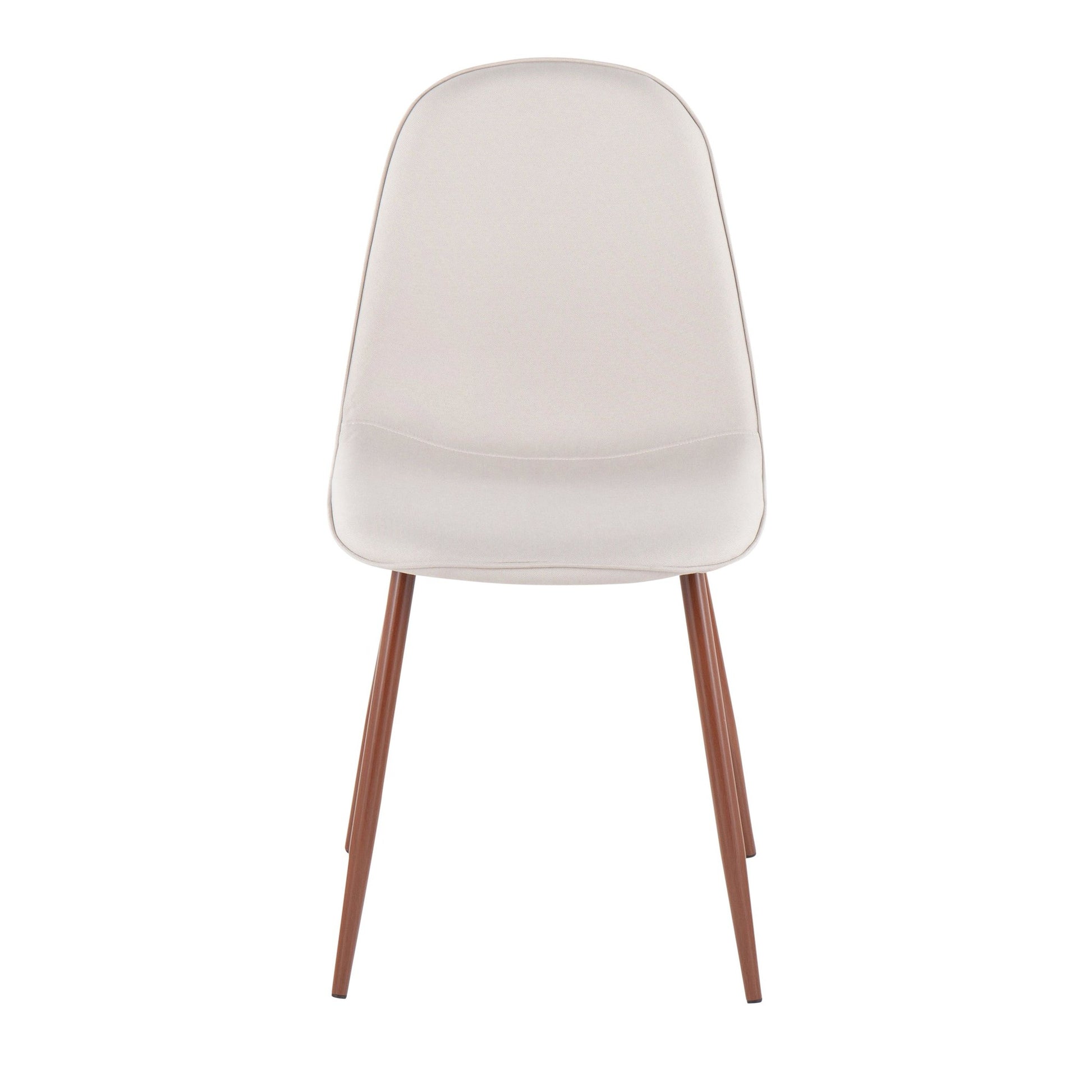 Pebble Contemporary Chair in Walnut Metal and Beige Fabric By LumiSource - Set of 2 | Dining Chairs | Modishstore - 2