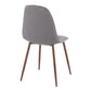 Pebble Contemporary Chair in Walnut Metal and Beige Fabric By LumiSource - Set of 2 | Dining Chairs | Modishstore - 15