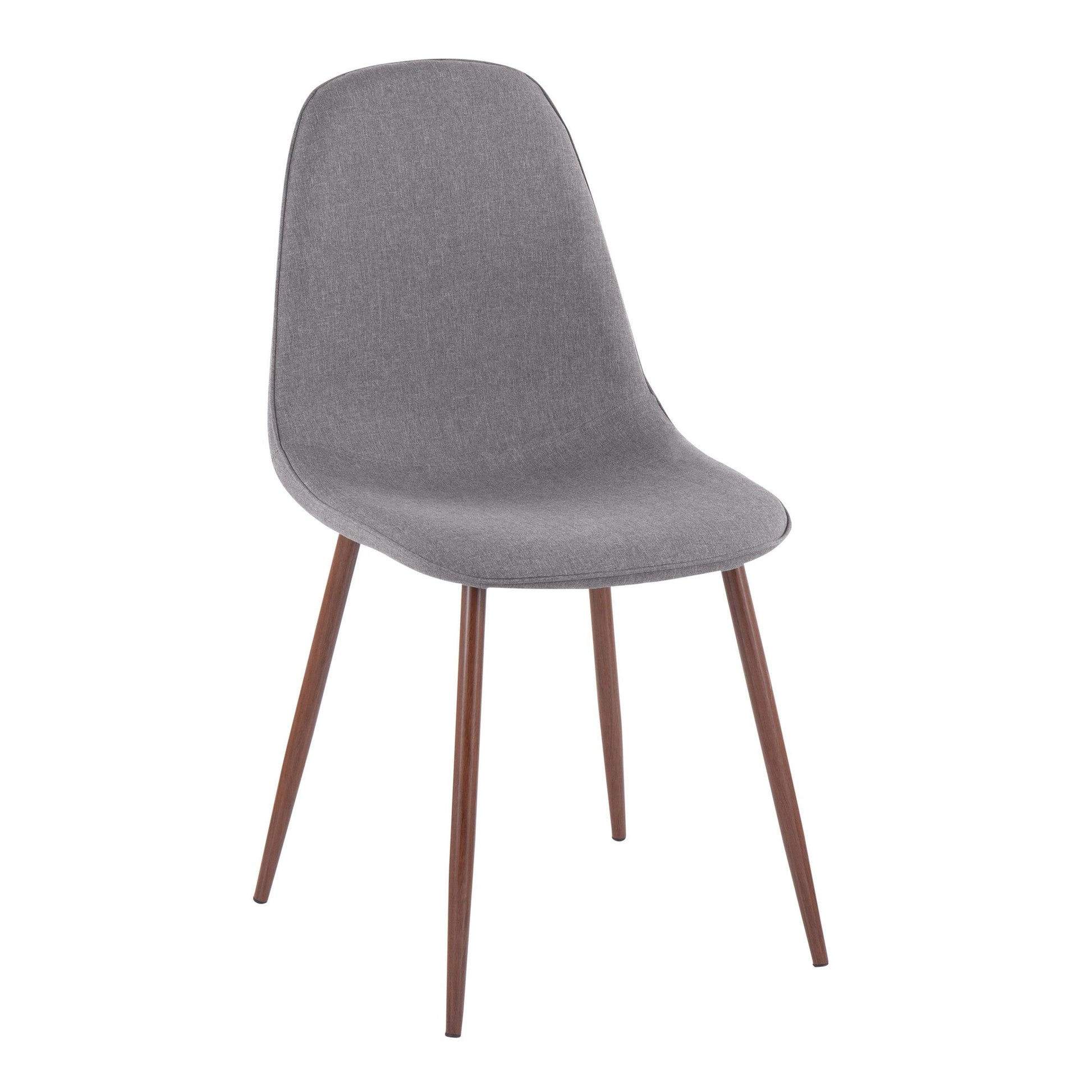 Pebble Contemporary Chair in Walnut Metal and Beige Fabric By LumiSource - Set of 2 | Dining Chairs | Modishstore - 13