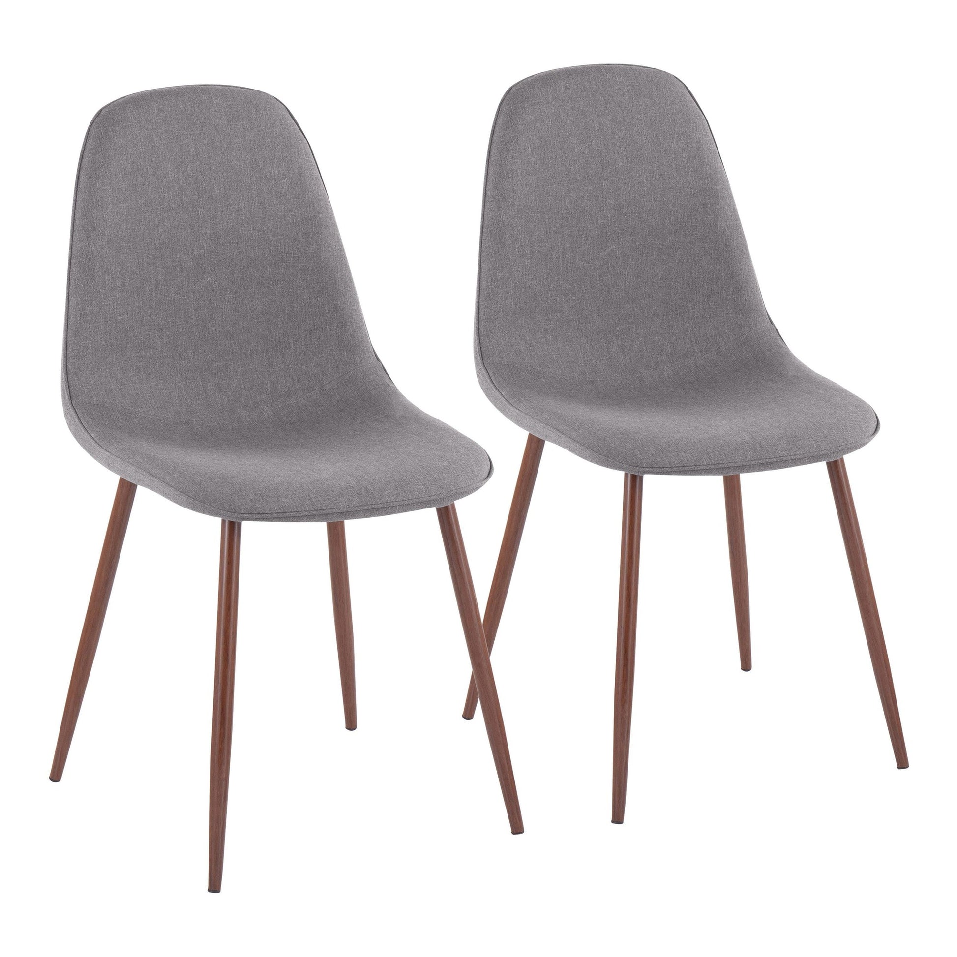 Pebble Contemporary Chair in Walnut Metal and Beige Fabric By LumiSource - Set of 2 | Dining Chairs | Modishstore - 9